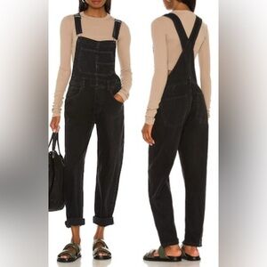 Free People, We the Free Ziggy Overalls, Mineral Black, size Small